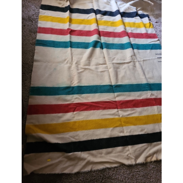 Vintage Wool HBC Blanket (Some Wear and Slight Color Run)