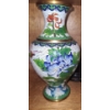 Image 2 : Hand Painted Enamel Vase & Urn.  Vase 8 1/2 h
