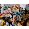 Image 1 : Collection of Vintage Scarves and Hankerchiefs, Hair Rollers and Arden Lipstick Tubes 