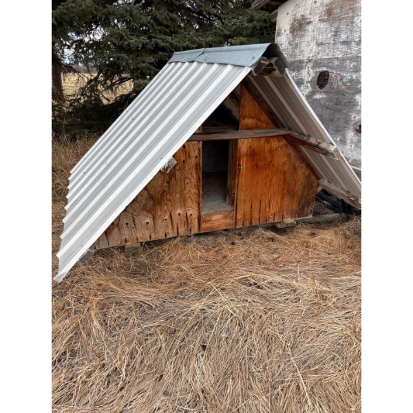 very well made solid dog house or chicken coop pen insulated with galvanized top
