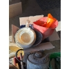 Image 2 : number of miscellaneous items, vintage gas cans, several funnels, vintage milk, jug, and vintage can