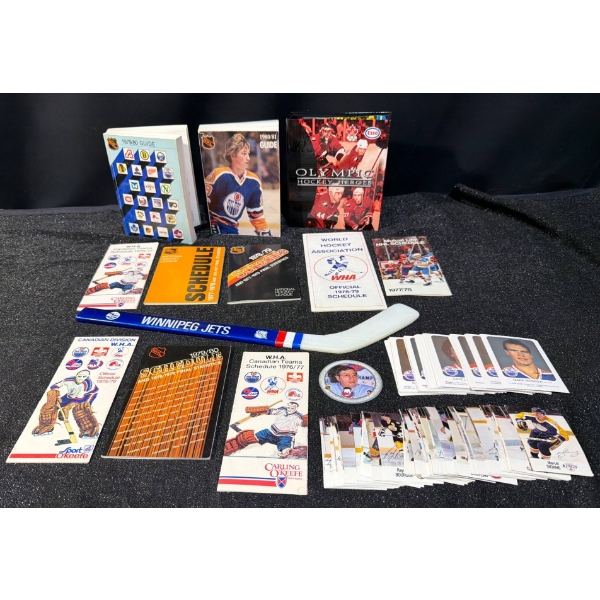 NHL Schedules (1976-80) and Hockey Cards with Memorabilia