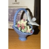 Image 6 : Lladro Figurines: Female w/ Flowers 4 W, 5 D, 7.5 T,  Mini Flower Basket w/ Bird  3 T