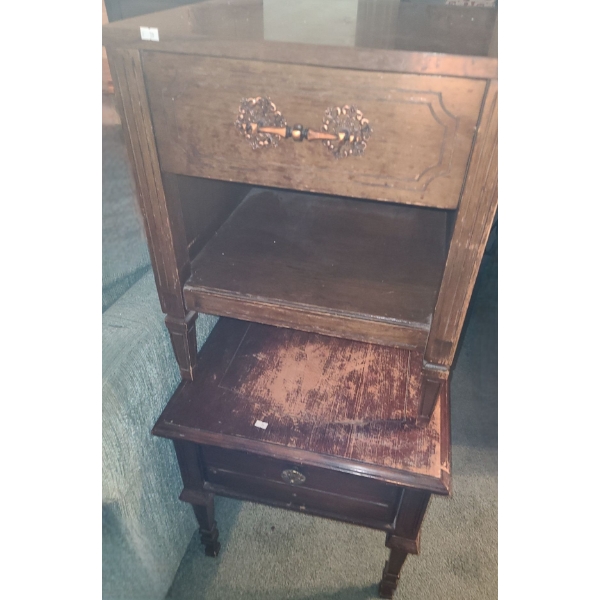 Pair of Kroehler Side Tables w/ Drawers- 20 W, 20 D, 24 T and 21 W, 26 D, 21 T 