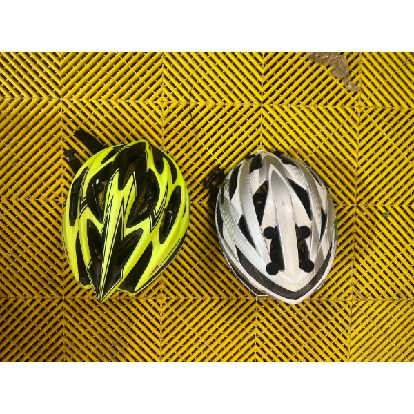 Ruby Project Neon Green Size L Cycling Helmet , Trek Intervol Z Size L Cycling Helmet 