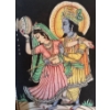 Image 3 : Beautiful Goddess Art - A Divine Union Radha & Krishna - Hindu Wall Art 33x45
