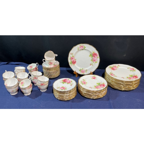 Royal Albert "American Beauty" China Set, 10 Full Place Settings with Extras