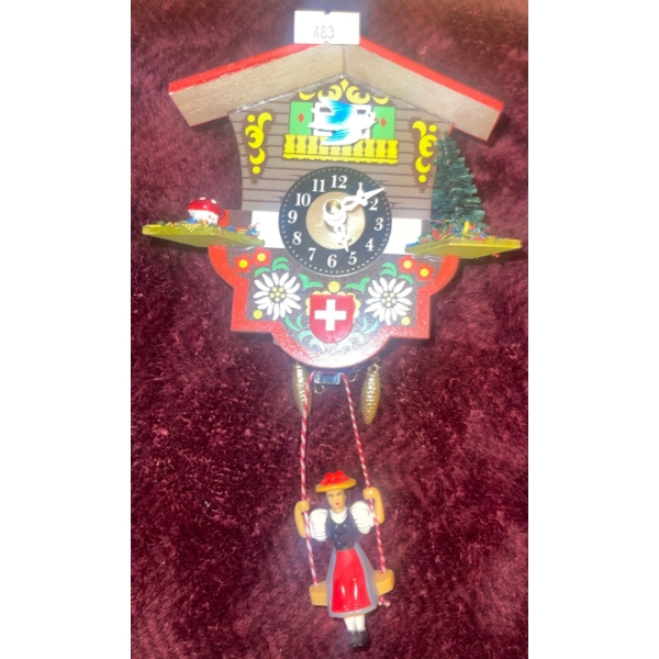 Mini A Frame Cuckoo Clock w/ Swinging Appleonia 8T