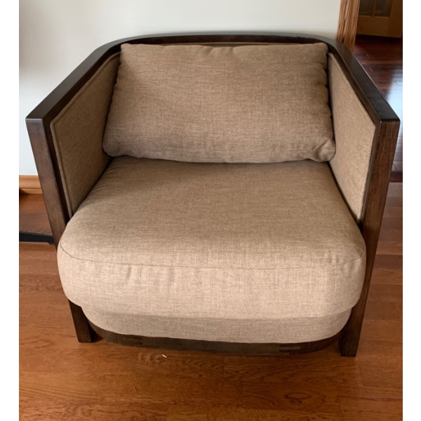 Cottswood Gorgeous Wood & Fabric Chair - 30W, 32D, 28T