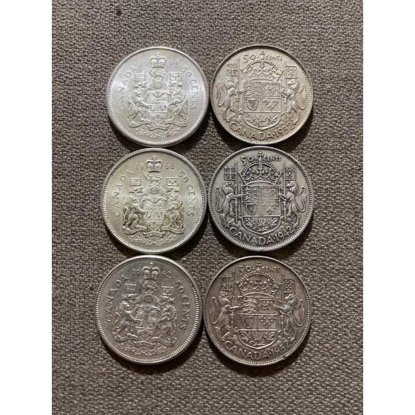 Canadian 50-cent Pieces 11.66 g Silver (.800)