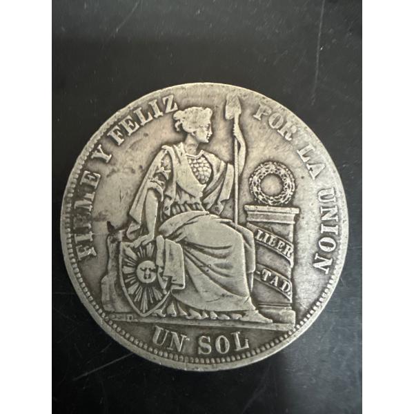 1882 Un Sol Republica Peruana Decimos Fino 24.8g
