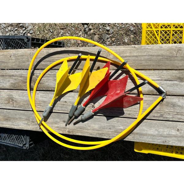 Set of vintage Lawn Darts (often referred to as Jarts). 

