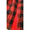 Image 3 : Red and Black Buffalo Plaid Fleece Vest with Zip Closure