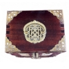 Image 5 : Chinese Jewellery Box with White Jade Inlays and Brass Fittings