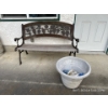 Metal Garden Seat & Plastic Pot