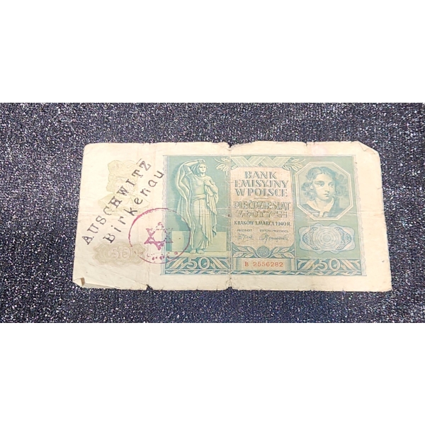 Polish WW2 German Occupation Banknote- Auscheitz Birkenou Jade
