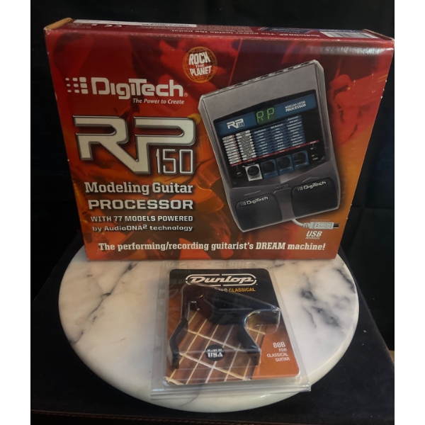New Digitech RP150 Modelling Guitar Processor w/ Dunlop Trigger Capo Classic