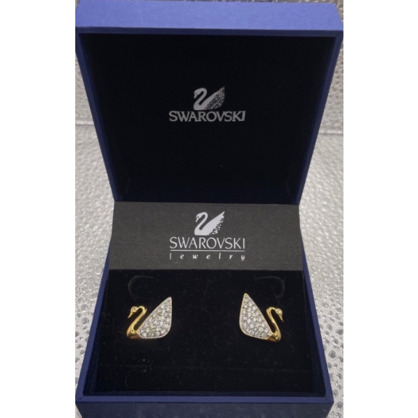 Swarovski Crystal Swan Earrings
