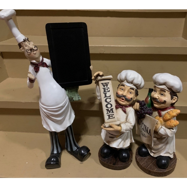 Group of Resin Chefs- Tallest Holding Board 22 T 