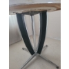 Image 3 : MCM Laminate Top Circular Dining Table w/ Black and Chrome Base 37" Diameter, 29.5 T
