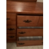 Image 2 : Cherry Oak Dressing Table w/ Mirror 48x18x73 6 Drawers