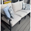 Image 3 : XL Modern Patio Sofa w/ Cloud Colored Cushions & Decorative Accent Pillows 