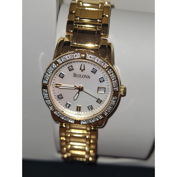 Ladies Bulova Watch w/ Golden Bracelet 