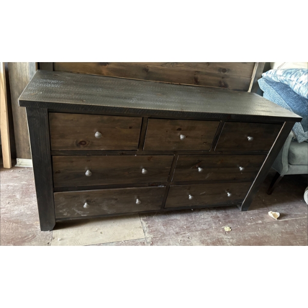 Wooden Dresser with 7 Drawers 64Wx20Dx34.5H