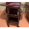 Image 1 : Wooden Wheeled Cocktail Cart with Drawer, Shelf and Expandable Sides 38 L when Opened, 28 T, 27 W