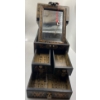 Image 2 : Gorgeous Black Oriental  Wood Jewelry Box w/ Swing Top Mirror, 3 Drawer w/ Key - Gold Dragon