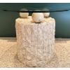 Image 2 : Modern Glass Round Table With Plaster / Stone Base 26D x 21T