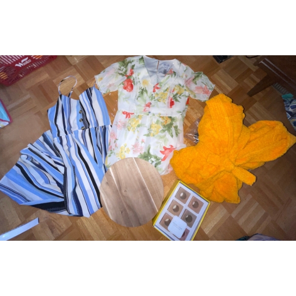 Two Women's Spring Outfits w/ Tangerine Housecoat/Robe  Size M-L