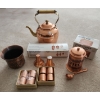 Image 1 : Copper Decor: Teapot 10 T, Pot 4.5" Top, 3.5 T, Recipe Box, Coffee Tin, Napkin Rings and More!