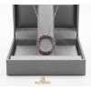 Image 5 : 10k Lab-Created Diamond And Pink Sapphire Eternity Pendant Necklace With Matching Earing 2.90G 
