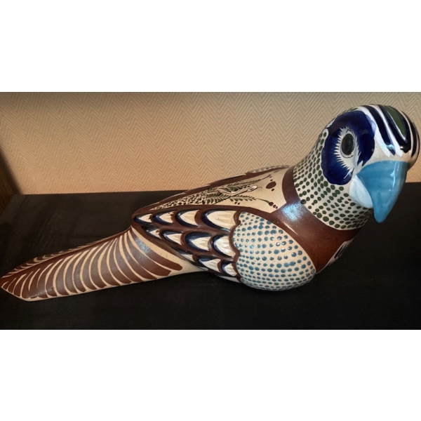 Large Handmade in Mexico Parrot Sculpture, 20In Long 