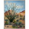 Barbara Ann Spencer 1999 Large Cactus Painting Oil On Canvas 30 x 40 