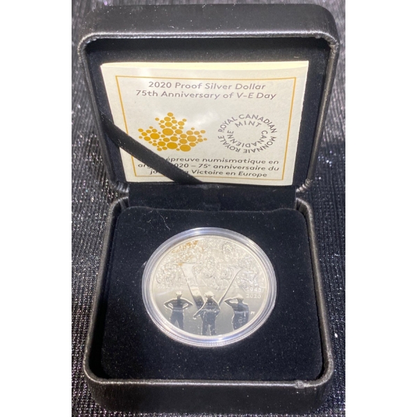 2020 Commemorating the 75th Anniversary of V-E Day Fine Silver Coin 23.17 Grams