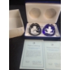 Image 1 : Franklin Mint- Baccarat Cameo in Crystal Paperweights: John Paul Jones and Admiral de Grasse