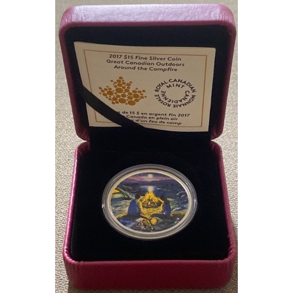 2017 $15 Around the Campfire Fine Silver Coin 23.17 Grams