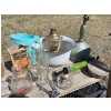 Image 2 : Vintage washboard oil lamps enamel bucket  bug sprays vintage razors Coca-Cola & additional treasure