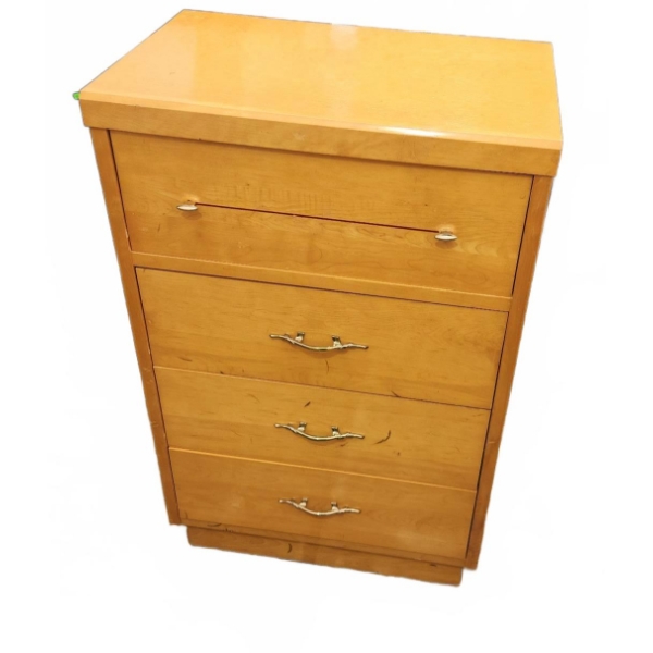 Four-Drawer Maple Finish Wooden Dresser