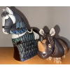 Image 1 : Ceramic Sculpture of Artesania Rinconada Large Horse  10"tall & A Rhinoceros Sculpture/Statue 5" tal