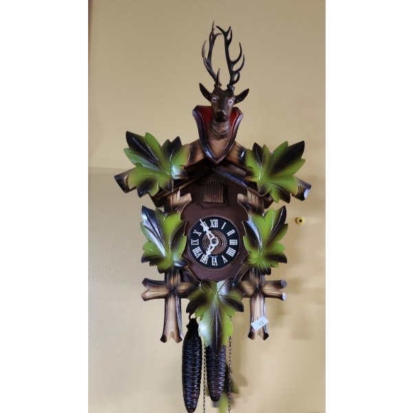 Cuckoo Clock with Colorful Buck Design 16 L, 10 W, 6 D 