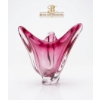 Image 3 : Vintage Val Saint Lambert Pink And Clear Crystal Vase From Belgium, Dating From The 1960s 8''HEIGHT 