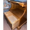 Image 2 : Solid Wood Sturdy Vintage Bed Side Table w/ Two Drawers  20"x 15" x28"tall