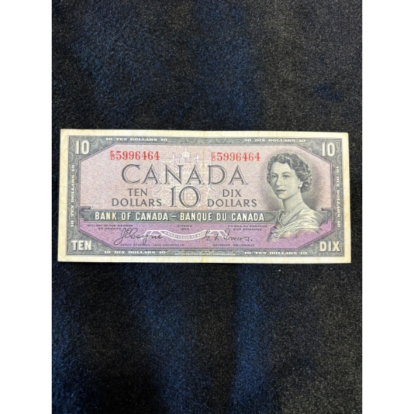  1954 $10 Devil’s Face Coyne/ Towers Sn#5996464 with unique serial number