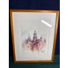 Image 1 : Warsaw Krakow Print, Illegible Signature, 17x21