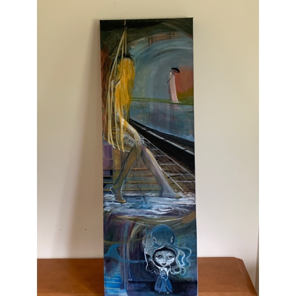 Lauri Ansell Dream In Tunnel Oil On Board  12 x 36
