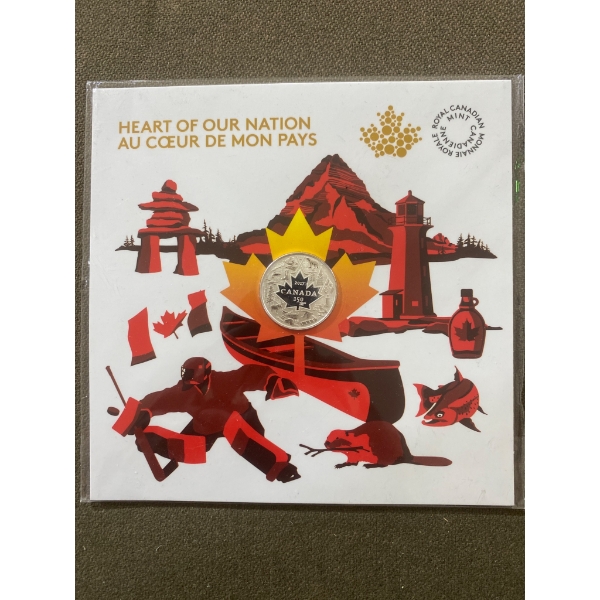 2017 $3 Fine Silver Coin, 'Heart of Our Nation,' 99.99% Pure Silver, Royal Canadian Mint