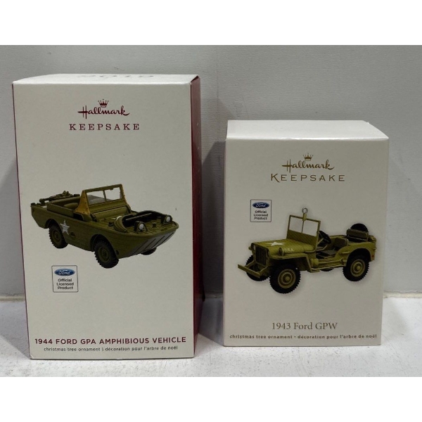 Vehicles- 1944 Ford GPA Amphibious Vehicle, 1943 Ford GPW Hallmark Ornaments 